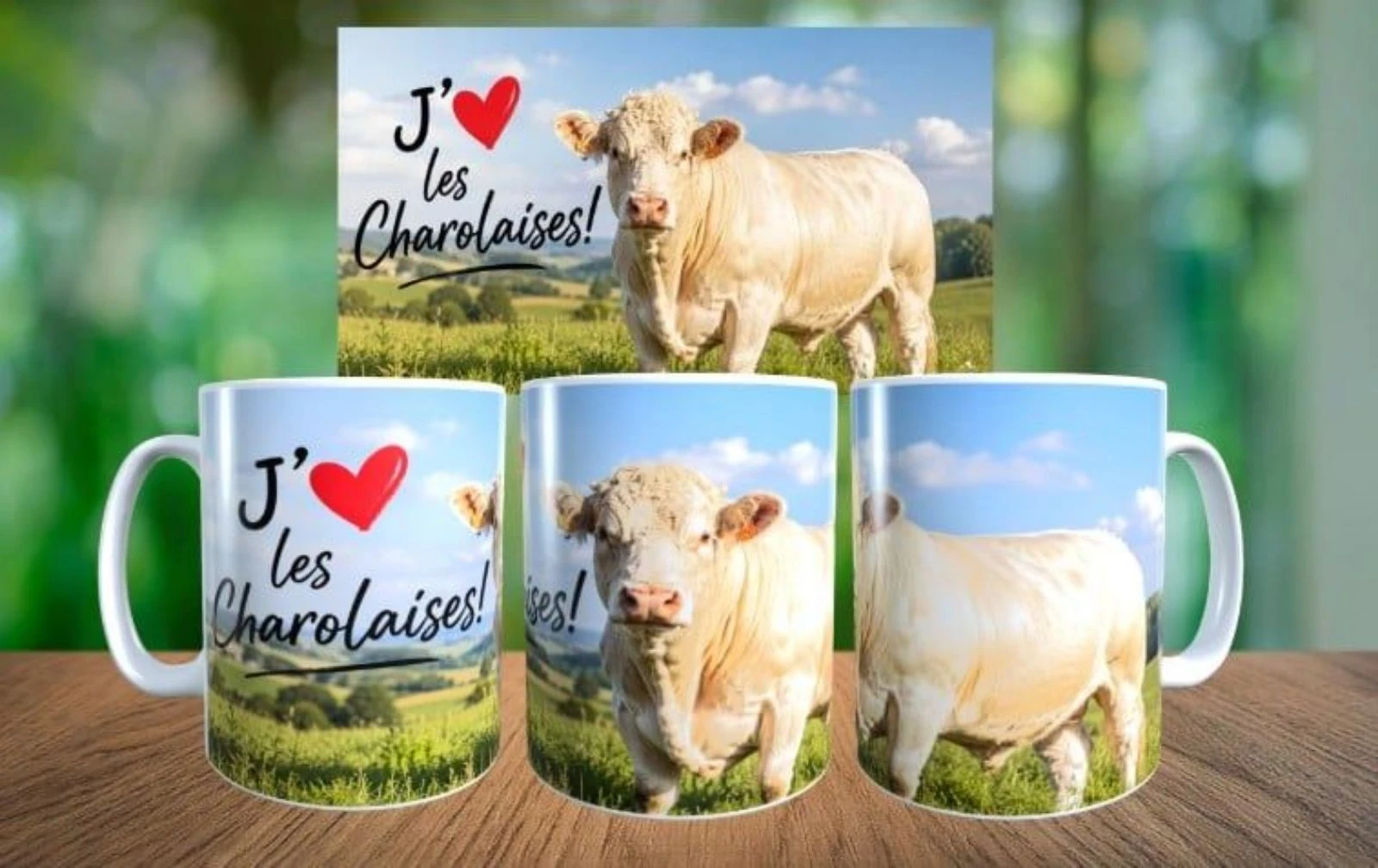 Mug humour, vache j'aime les Charolaises